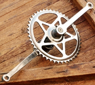 Tretlager NSU für Tourenrad, orig. 60er/70er J., verchromt, Glocken-Keillager, gebr. 