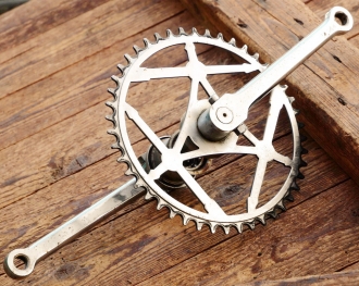 Tretlager Thompson-Standard für Sport-/Tourenrad, orig. 70er/80er J., verchromt, Keillager, gebr. 