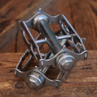 Pedale UNION, für Rennrad, verchromt, original 30er Jahre, NOS 