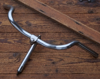 Fahrradlenker mit Vorbau KOERDT (FRIKO), DIAMANT-Kuhhorn-Form, 50er/60er J., verchromt, gebr. 