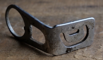 Carbidlaternenhalter/Winkelhalter DÜRKOPP, verchromt, orig. 30er J., Montage am 1 Zoll Steuersatz, gebr. 