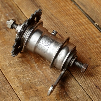 Nabe Hinterrad Fahrrad, F+S Torpedo Mod. 09, Bj. 1950, verchromt, gebr. 