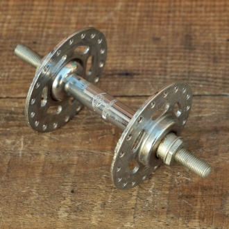 Nabe Vorderrad Fahrrad, WECO, Hochflansch, verchromt, 60er/70er J., Einbaumaß ca. 94 mm, 36 Loch, NOS 