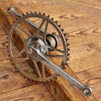 Tretlager, für Tourenrad, orig. 50er J., verchromt, Glocken-Keillager, gebr. 