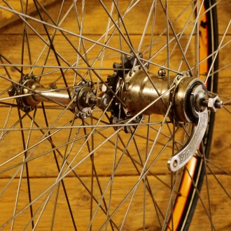 Laufradsatz 28 Zoll, Außenmaß ca. 645 mm, für Wulstbereifung, 20er/30er J., F&S TORPEDO Nabe, gebr. 