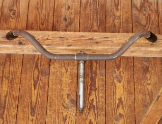 Fahrradlenker EXPRESS, abnehmbar mit Schnellspanner, "Behördenlenker", passend für Tourenrad 30er J., verchromt, gebr. 