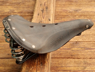 Sattel, Herren, BROOKS B66, Leder schwarz, Gestell verchromt/schwarz, gebr. 