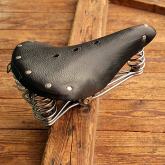 Sattel, Herren, BROOKS B73, 1981, Leder schwarz, Gestell verchromt/schwarz, gebr. 