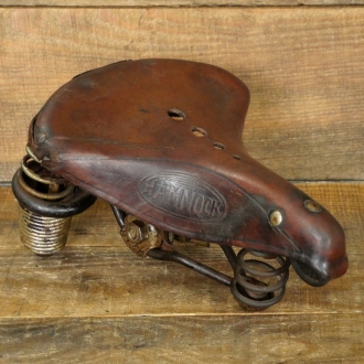 Sattel HAMMOCK, Damen, Leder braun, Gestell vernickelt, 20er/30er J., gebr. 