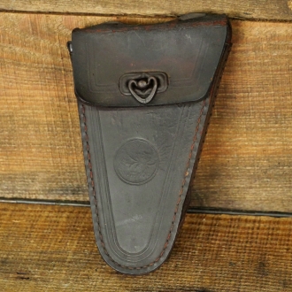 Werkzeugtasche WITTKOP für Herrenrad, Echtleder, dunkelbraun, original 20er/30er Jahre, gebraucht 