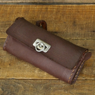 Werkzeugtasche für Sattelmontage, Echtleder, rotbraun, original 60er/70er Jahre, gebraucht 