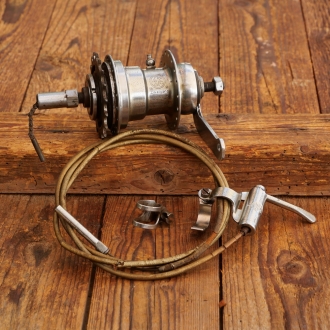 Nabe Hinterrad Fahrrad, F+S Torpedo Zweigang Mod. 10, Bj. 1956, verchromt, gebraucht 