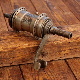 Nabe Hinterrad Fahrrad, F+S Torpedo Mod. 09, Bj. 1928, vernickelt, gebr. 