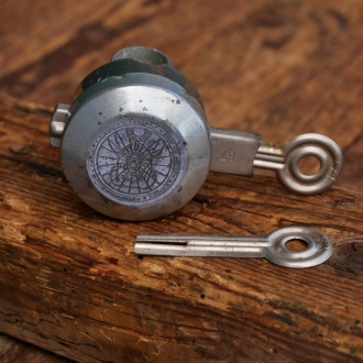 Speichenschloss BULLDOG Stop, vernickelt/verzinkt, orig. 20er/30er Jahre, NOS 