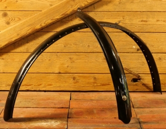 Schutzbleche Satz, 28 Zoll, Damenausführung für Tourenrad, 10er/20er J., schwarz, gebr. 
