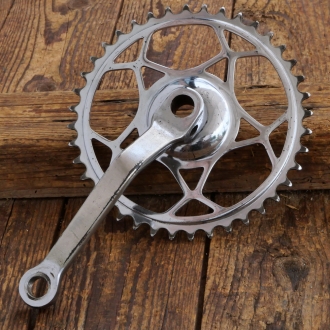 Tretkurbel rechts für Motorfahrrad/Moped, orig. 50er/60er Jahre, verchromt, für Keillager, gebr. 