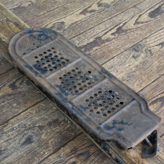 Gepäckträger, GEFRAG, Prägeblech, schwarz, orig. 20er/30er Jahre, ca. 35 x 13 cm, 26/28 Zoll,  gebr. 