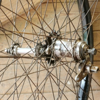 Laufradsatz 28 Zoll (622), für Drahtbereifung, 1939, schwarz, F&S-Naben, gebr. 