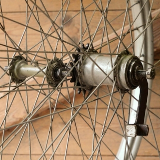 Laufradsatz 26 Zoll (559) 26 X 2,00, für Drahtballonbereifung, 1935, überstrichen, F&S-Naben, gebr. 