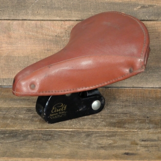 Sattel EISELT, Herren-Schwingsattel, Lefa rotbraun, Gestell schwarz lackiert, DDR 50er J., gebr. 