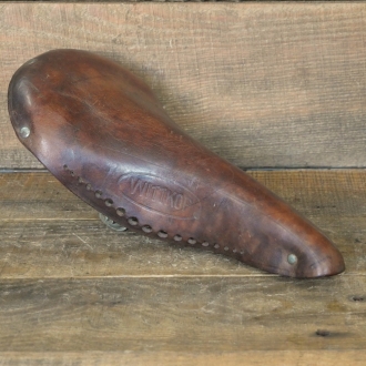 Sattel WITTKOP, Herren, für Rennrad, Leder braun, Gestell verzinkt, 50er/60er J., gebr. 