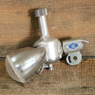 Scheinwerfer/Dynamo-Kombi UNION, für Fahrrad, orig. 60er/70er J., Alu, NOS 