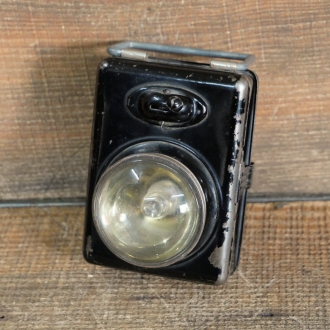 Scheinwerfer Batteriebetrieb, HAWE, für Fahrrad, orig. 30er J., lackiert/vernickelt/verzinkt, gebr. 