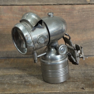 Karbidlampe WIPPERMANN, für Fahrrad, orig. 1920er J., vernickelt, gebr. 