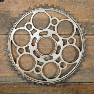 Kettenblatt, 1900er/10er J., 5/8 Zoll, 45 Zähne, Gewinde-Befestigung, vernickelt, gebr. 