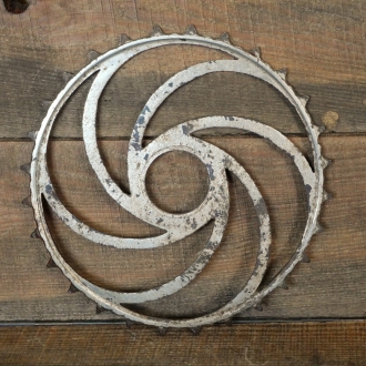 Kettenblatt 1900er/10er J., 1 Zoll, 28 Zähne, Durchmesser Gewinde 47 mm, vernickelt, gebr. 