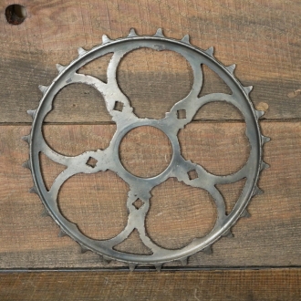 Kettenblatt 1900er/10er J., 1 Zoll, 28 Zähne, Durchmesser Gewinde 50,5 mm, vernickelt, gebr. 