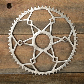Kettenblatt, 1900er-10er J., 1/2 Zoll, 60 Zähne, Durchmesser Gewinde 51,5 mm, vernickelt, gebr. 