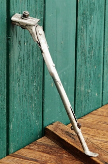 Ständer für Fahrrad, Stahl, 1930er-50er J., silber, verstellbar, gebr. 