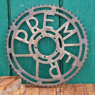 Kettenblatt PREMIER, 10er J., 1/2 Zoll, vernickelt, groß, 60 Zähne, Aufnahme-Durchmesser 55,5mm, gebr. 