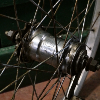 Hinterrad 20 Zoll (407), DDR 1987, für Klapprad, Alu poliert, RENAK-Nabe, gebr. 