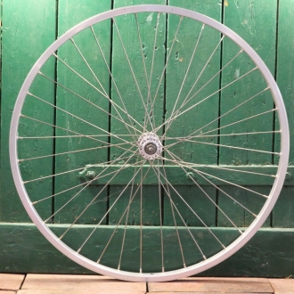 Vorderrad "Schürmann", 26 Zoll (559), Alu, Kastenfelge, Nabe Alu, Vollachse, NOS 