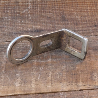 Carbidlaternenhalter/Winkelhalter, vernickelt, extrastarke Ausführung, orig. 1910er/20er, gebr. 