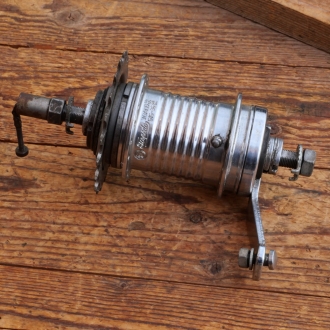 Nabe Hinterrad Fahrrad, F+S Torpedo 3-Gang Mod. 515, 1960er/70er J., verchromt, gebraucht 