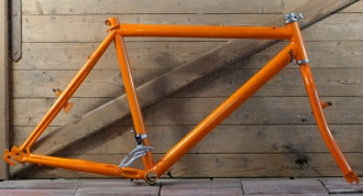 Fahrradrahmen/Frameset, Stahl, Herrenausführung für MTB 26 Zoll, 90er J., orange, NOS 