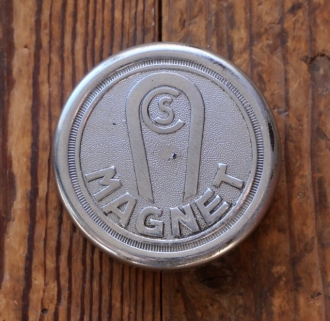 Klingeldeckel MAGNET orig. 1950er J., verchromt, gebr. 