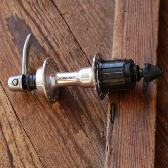 Nabe Hinterrad Rennrad, Shimano Dura-Ace, Ende 80er/Anf. 90er J., für 7-fach, gebr. 