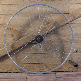 Hinterrad mit WEINMANN-Felge, 28 Zoll (622), 60er/70er J., Alu, Breite 24 mm, Nabe F&S 3-Gang Mod. 515, gebr. 