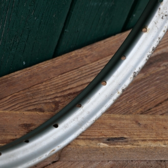 Mopedfelge, 23 x 2.00/2-19, 30er-50er J., Westwood, Stahl, silber lackiert, NOS 
