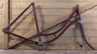 Fahrradrahmen BRENNABOR, 28 Zoll, Damenausführung für Tourenrad, um 1920, gebr. 