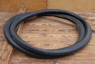 Reifensatz Fahrrad, PHOENIX Harburg Extra Prima, 26 x 1,70 x 1 1/2, Wulst, 30er-50er Jahre, schwarz, gebr. 
