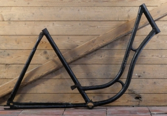 Fahrradrahmen MIELE, für Tourenrad, Damen, 28 Zoll, Stahl, 50er J., schwarz, Linien weiß, gebr. 