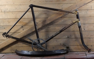 Fahrradrahmen MIELE, für Sportrad, Herren, 26 Zoll, 50er J., Stahl, weinrot, gebr. 