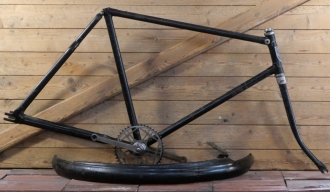 Fahrradrahmen TRIUMPH, für Ballonrad, Herren, 26 Zoll, 30er J., Stahl, schwarz, gebr. 