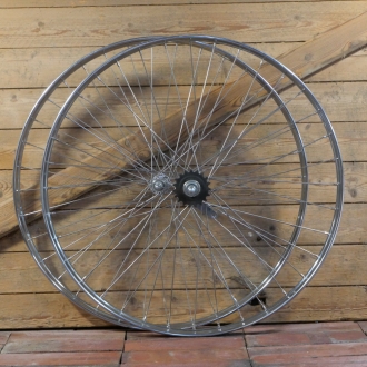 Laufradsatz 28 Zoll (635) VAN SCHOTTHORST Westwood Chrom für Hollandrad, Hinterrad mit FAVORIT-Nabe, NOS 