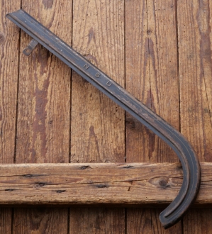 Kettenschutz NSU, Länge ca. 51 cm, orig. 50er/60er J., schwarz, Linien gold, gebr. 